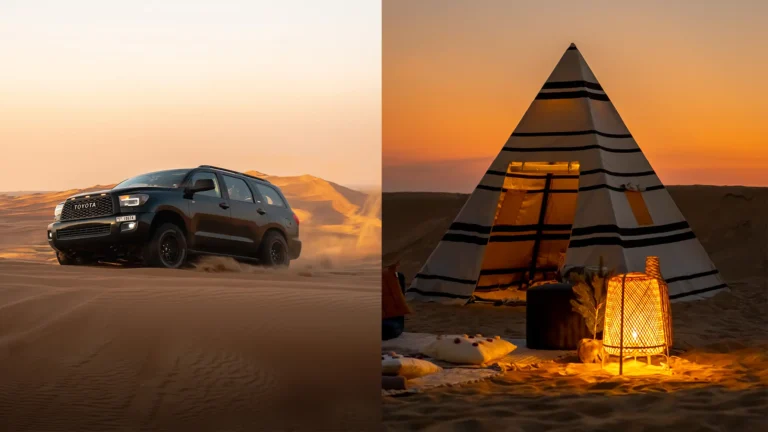 Romantic desert camping Dubai