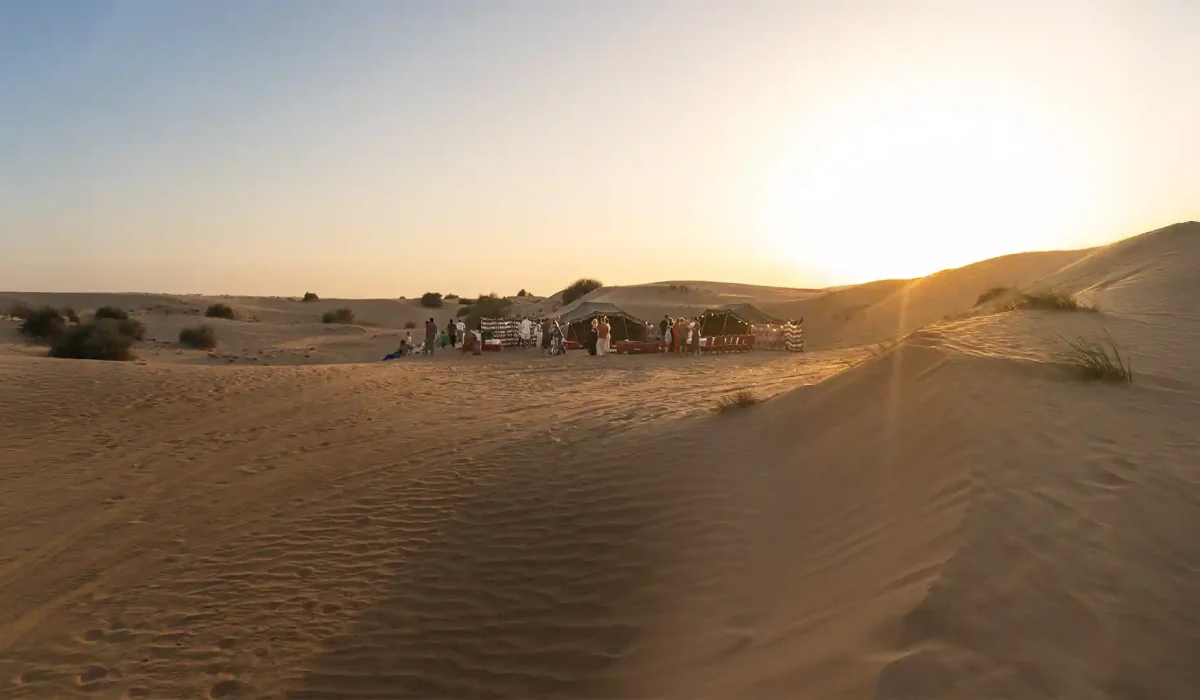 Desert Setup Dubai at golden hour